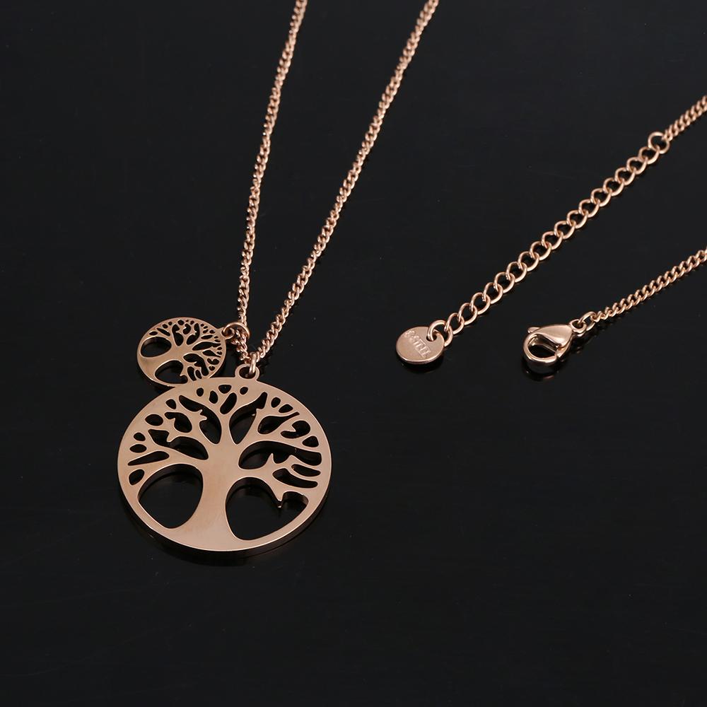 Изображение товара: Женское длинное ожерелье из нержавеющей стали «Древо жизни», цепочка для свитера золотого и серебряного цвета, украшения в стиле бохо, 2020