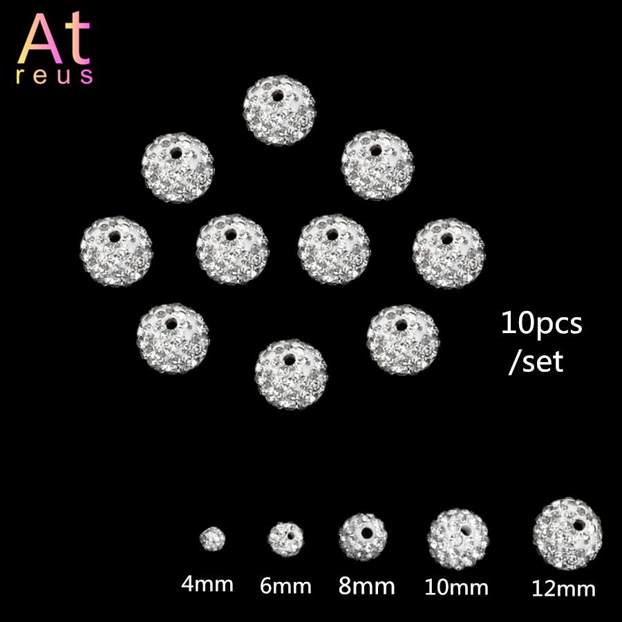 Изображение товара: Хит 10 шт 4 6 8 10 12 мм Стразы круглые полимерные глиняные бусины для браслета ожерелье серьги DIY хрустальный шар для изготовления ювелирных изделий