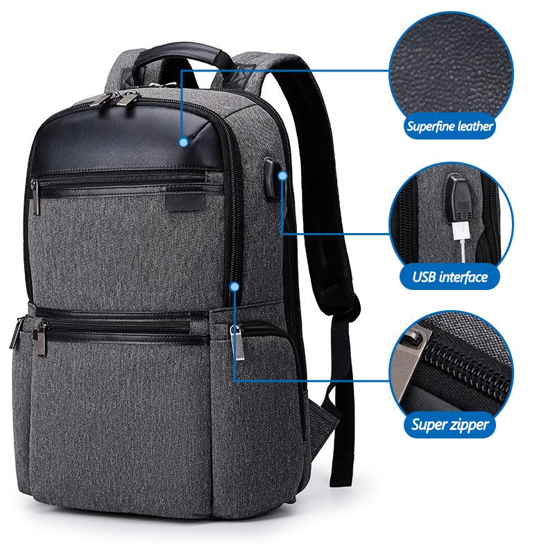 Изображение товара: Рюкзак мужской, для ноутбука 17 дюймов, с USB-разъемом, водонепроницаемый, с защитой от кражи