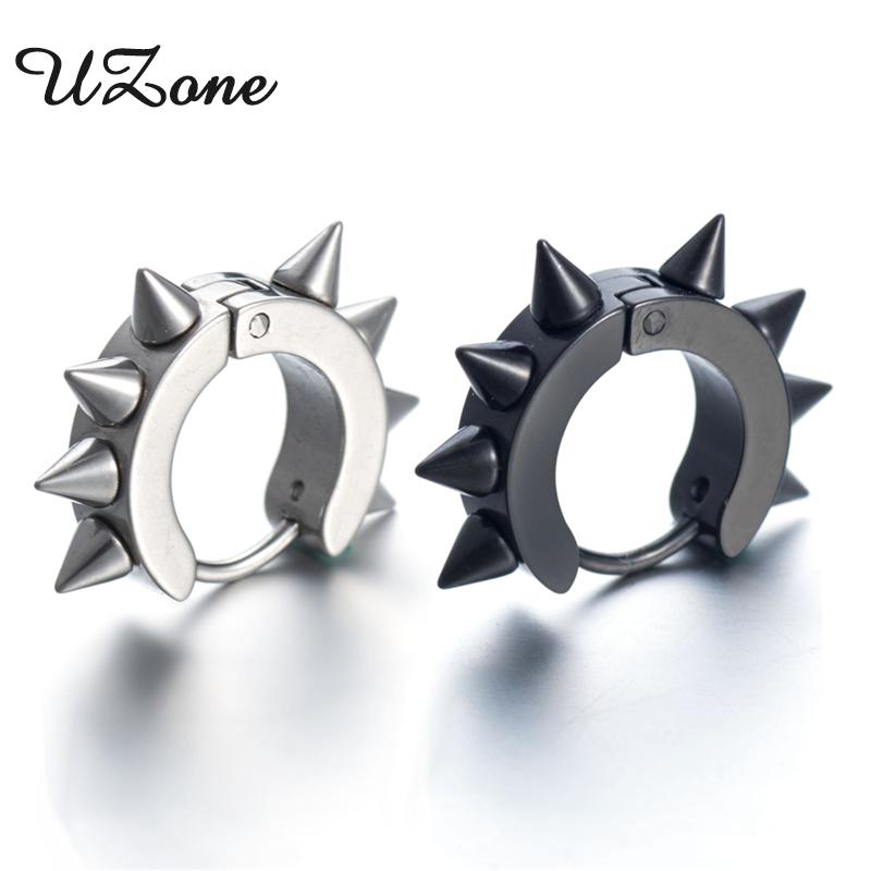 Изображение товара: UZone модные серьги из нержавеющей стали в стиле панк шпильки шип обод кольцо пирсинг серьги для женщин и мужчин крутые шпильки Серьги 1 шт