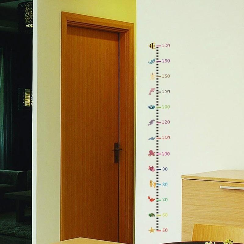 Изображение товара: Настенные Стикеры с измерением высоты, Мультяшные Подводные фотообои для детской комнаты, детского сада