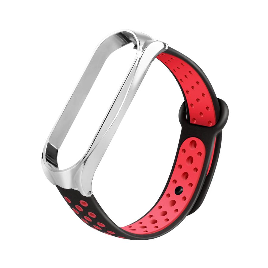 Изображение товара: Ремешок силиконовый для Mi Band 4, спортивный сменный двухцветный браслет для Xiaomi Mi Band 4