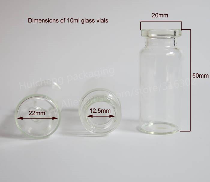 Изображение товара: 500x10 мл прозрачная Янтарная стеклянная флакон для инъекций с пластиковой алюминиевой крышкой 1/3 унции прозрачная стеклянная бутылка 10cc стеклянные контейнеры
