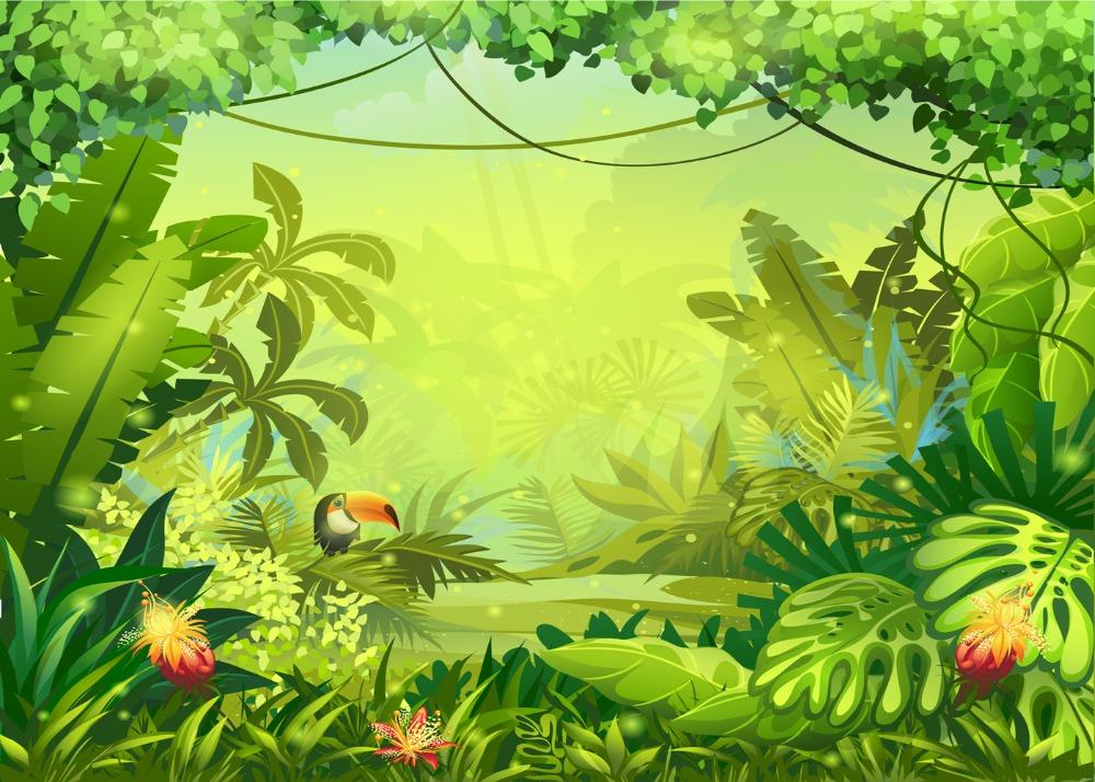 Изображение товара: Dephoto джунгли сафари фон для фотосъемки с днем рождения фон баннер день рождения детский душ фон