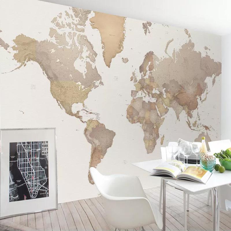 Изображение товара: На заказ любой размер 3D настенные фрески обои в виде карты мира настенная живопись для гостиной кабинет Спальня Настенные обои для стен