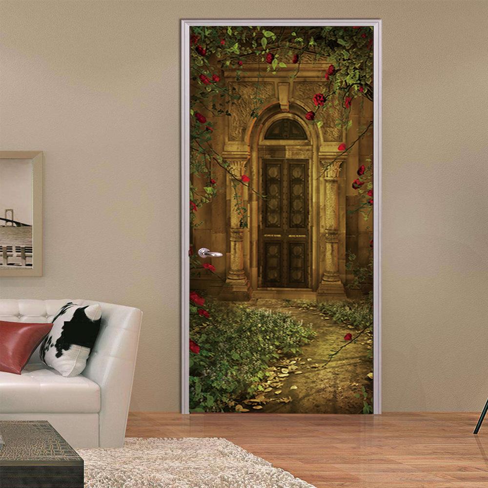 Изображение товара: 2 шт./компл. 3D замок дверь стикер украшения стены стикер s DIY фреска спальня домашний декор плакат ПВХ обои