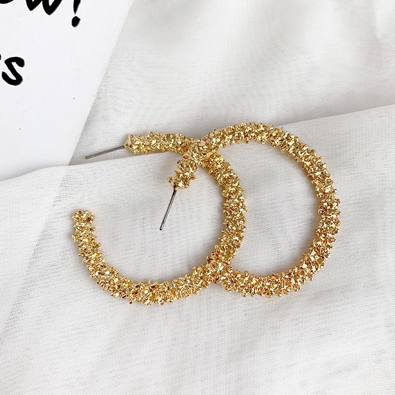 Изображение товара: Модные большие серьги-кольца стразы серьги в виде больших кругов, винтажные серебряные круглые серьги-кольца с кристаллами для женщин, ювелирные изделия