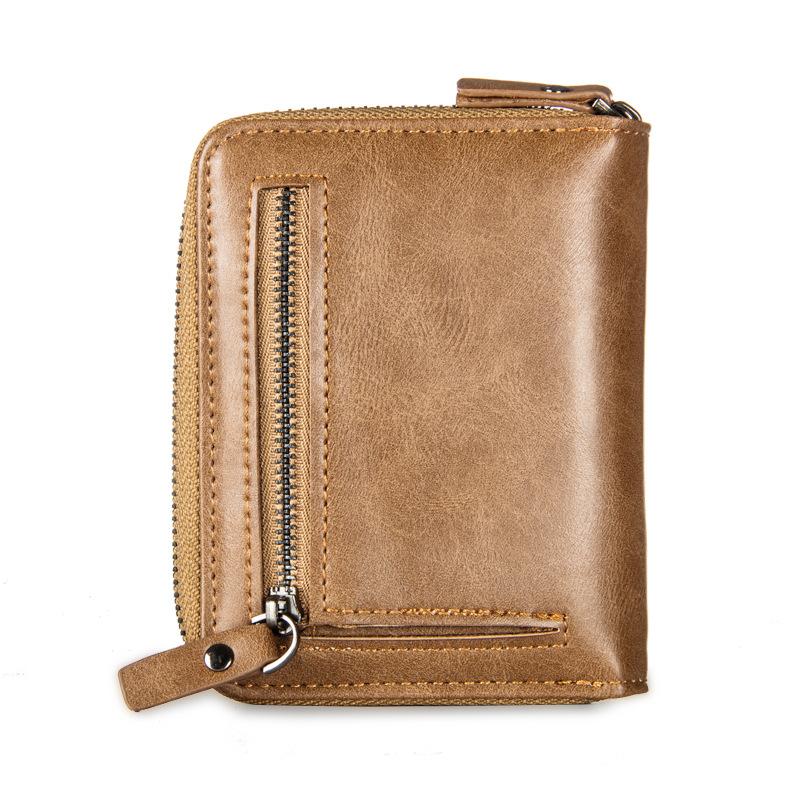 Изображение товара: Мужской кожаный кошелек Baellerry, короткий винтажный кошелек с карманом для монет, однотонный клатч, держатель для карт, 2019
