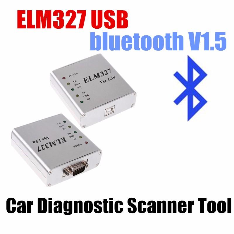 Изображение товара: Автомобильный считыватель кодов, декодер, тестер, диагностический инструмент ELM327 bluetooth V1.5, Автомобильный сканер с USB интерфейсом, бесплатная доставка