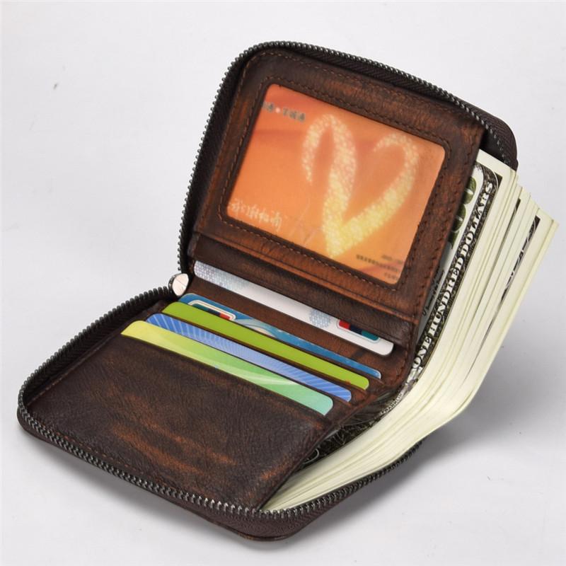 Изображение товара: PNDME дизайнерский высококачественный мужской и женский кошелек из натуральной кожи, роскошный простой кошелек из воловьей кожи, короткий кошелек на молнии для кредитных карт, маленький кошелек для монет