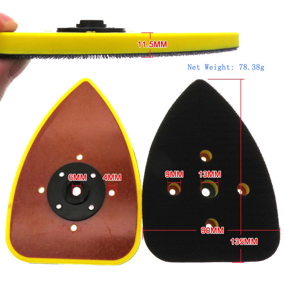 Изображение товара: 90*135 мм 4 отверстия Треугольники шлифовальная подложка пластины на застежке-липучке для шлифовки и полировки абразивный шлифовальный станок аксессуар