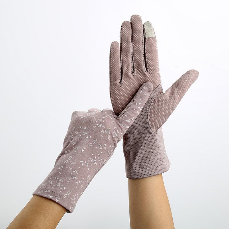Изображение товара: Перчатки женские солнцезащитные для вождения, эластичные Нескользящие митенки с защитой от УФ излучения, для работы с сенсорным экраном, дышащие, розовые, на лето, осень