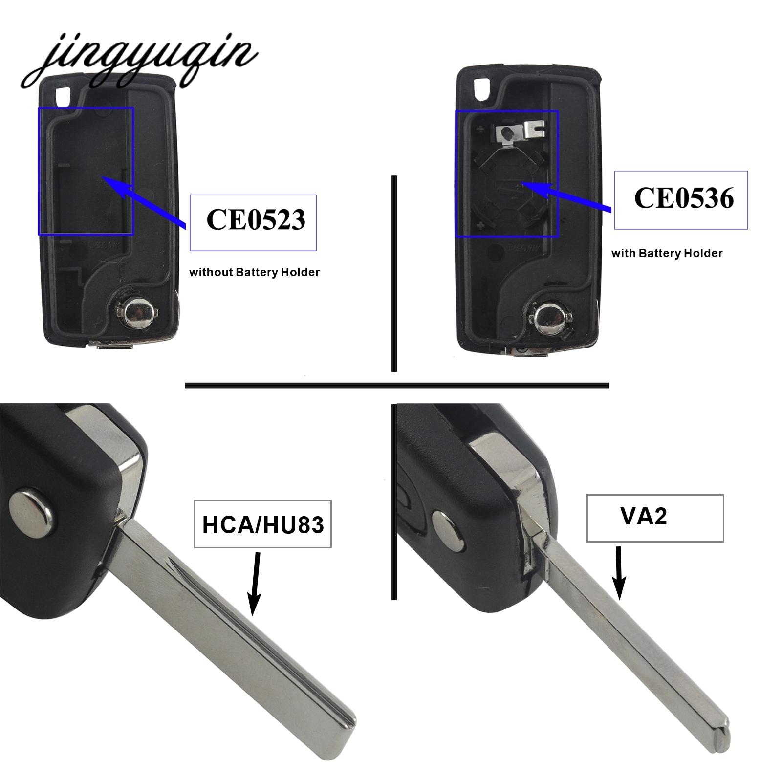 Изображение товара: Jingyuqin 3 кнопки дистанционный Автомобильный ключ ASK ID46 Pcf7941 чип Fob для Peugeot 207 208 307 308 408 Partner Uncut HU83 Blade CE0536