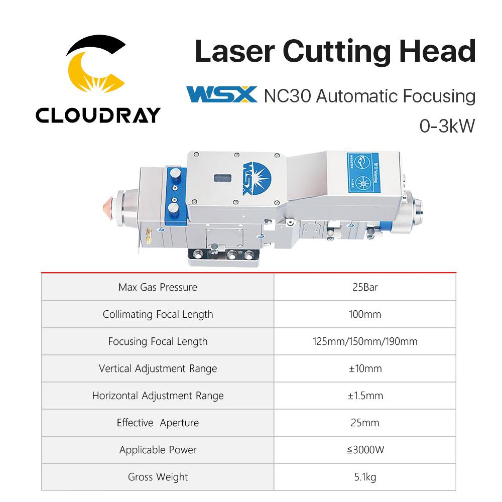 Изображение товара: Волоконно-Лазерная режущая головка Cloudray WSX 0-3 кВт с автоматической фокусировкой NC30, максимальная мощность лазера 3000 Вт для резки металла