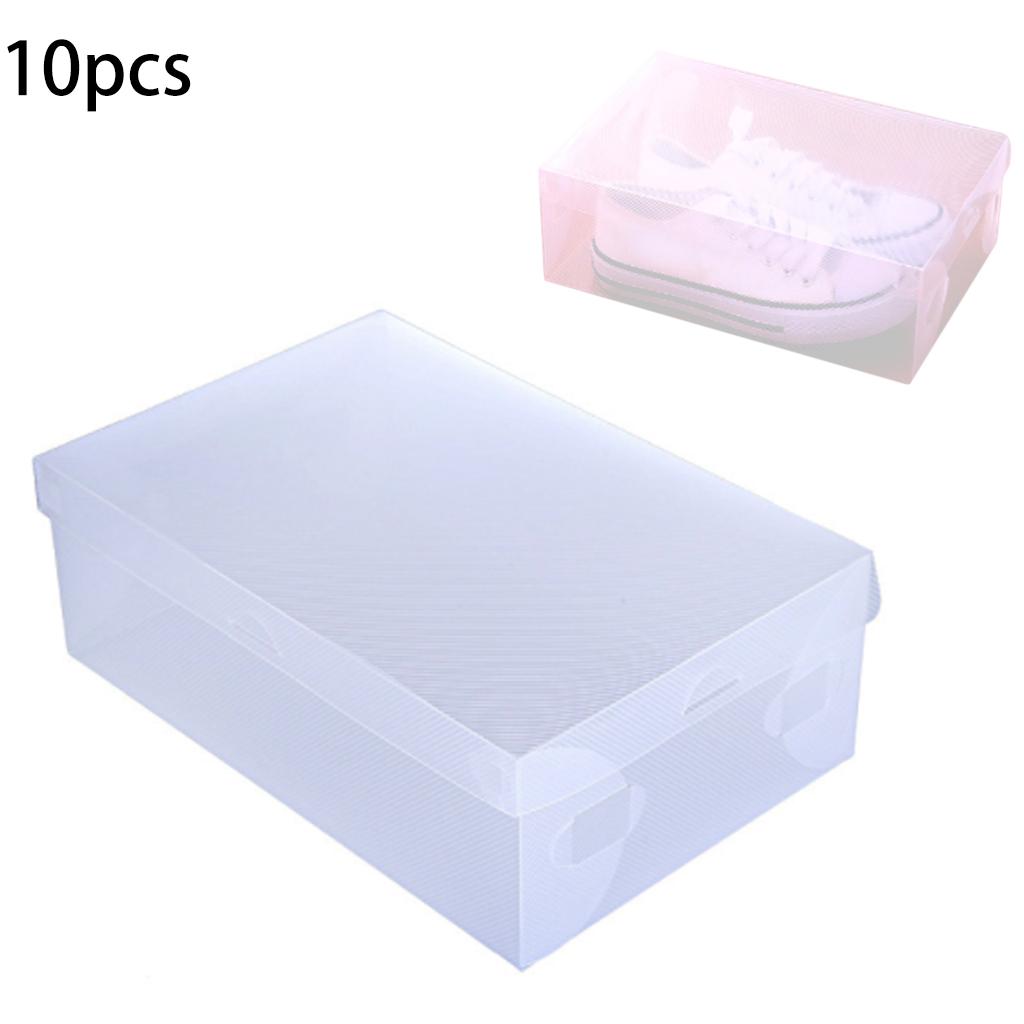 Изображение товара: Прозрачная пластиковая коробка для обуви, складной чехол для хранения обуви, 10 шт.