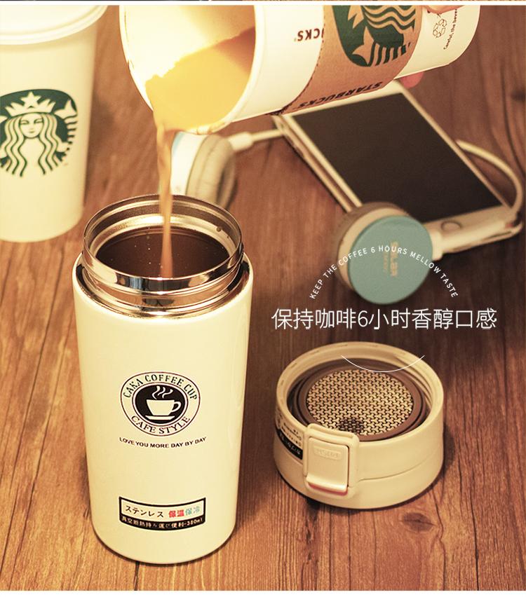 Изображение товара: Дорожная кофейная кружка CAKA, термос из нержавеющей стали с двойными стенками, 380 мл