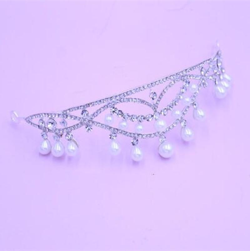 Изображение товара: Тиара с белыми кристаллами для невесты, свадебная корона, головной убор, бижутерия для волос, аксессуары MYQC005