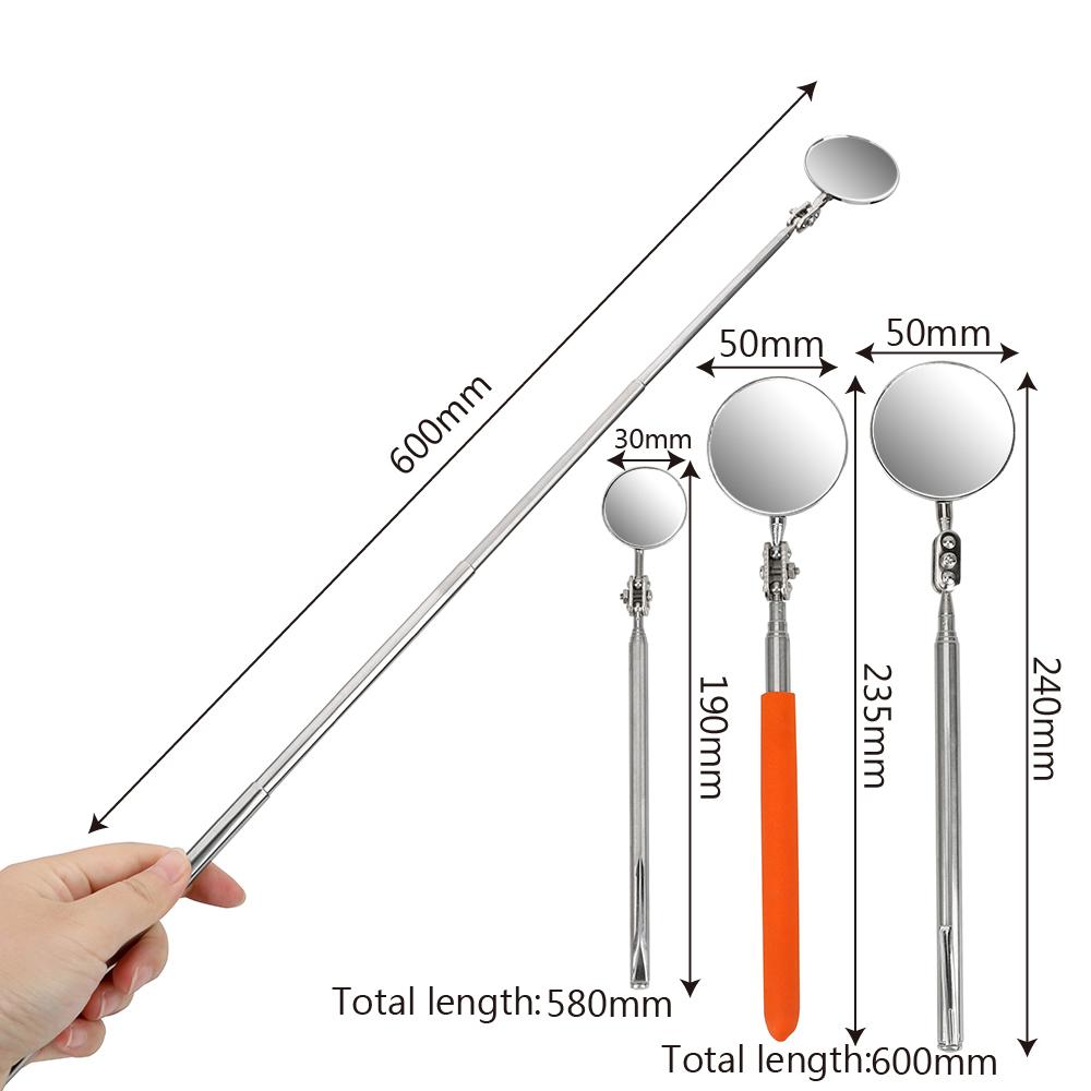 Изображение товара: Телескопическая ручка NICEYARD для проверки угла обзора автомобиля, с круглым зеркалом, автоматический телескопический объектив для обнаружения, набор ручных инструментов