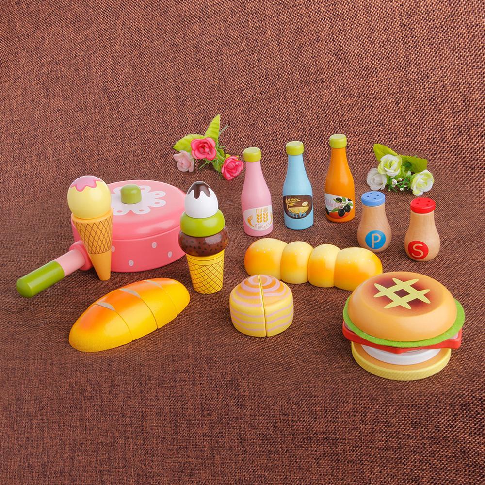 Изображение товара: Детская ролевая игра, кухонная фруктовая еда, деревянная игрушка, набор для резки, детские подарки