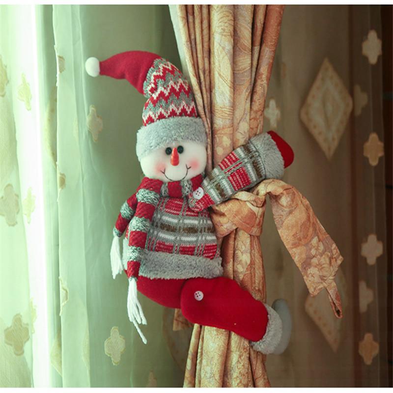 Изображение товара: 2019 Рождественский занавес с пряжкой, рождественские украшения, Санта Клаус поставки окна украшения, рождественские подарки праздничную атмосферу