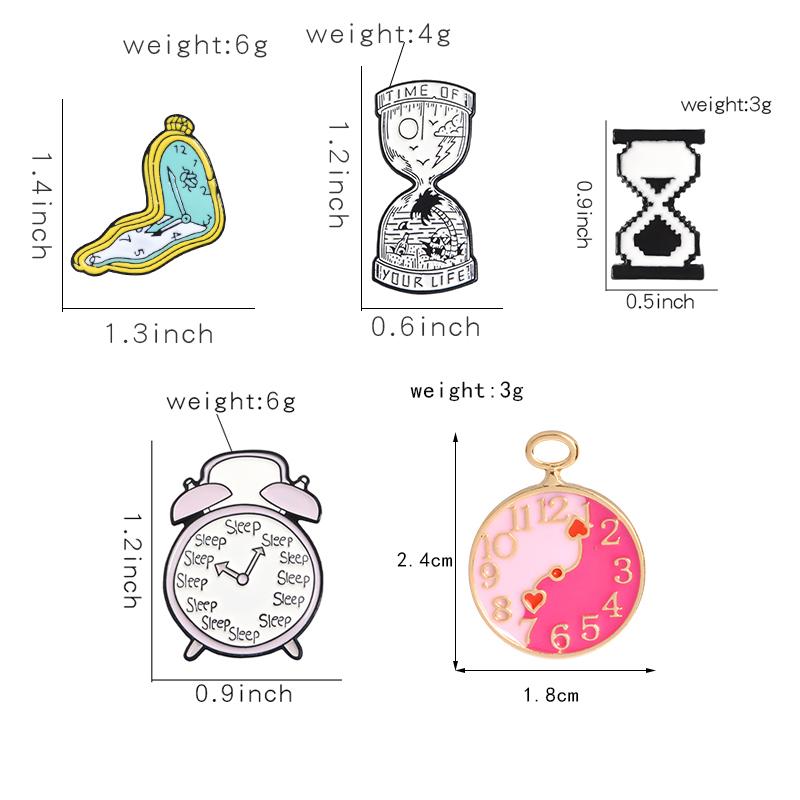 Изображение товара: Время-это жизнь, эмалированные булавки, коллекции, будильник, часы с песком, песчаные пляжи, эмаль, отворот, булавки, металлические значки-булавки, броши