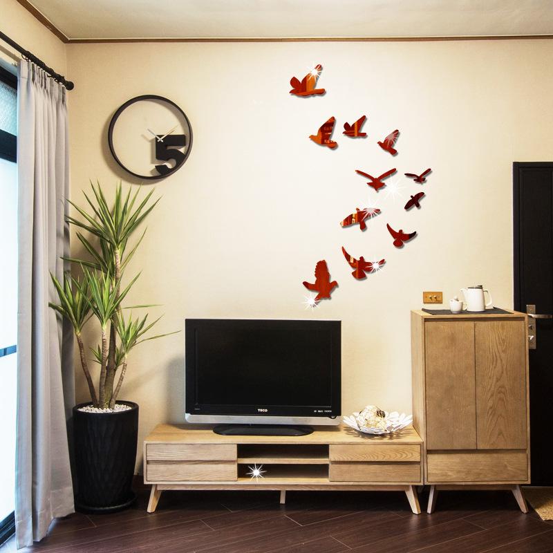 Изображение товара: Акриловое зеркало летающая птица голубь наклейки на стену гостиная спальня творческое зеркало стикер