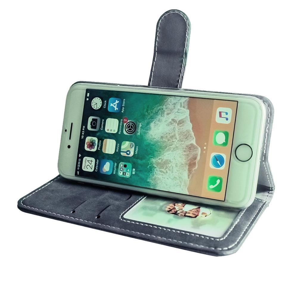 Изображение товара: Винтажный кожаный чехол-кошелек, чехол для телефона с откидной крышкой и отделениями для карт, 3G, 5 дюймов, с магнитной подставкой