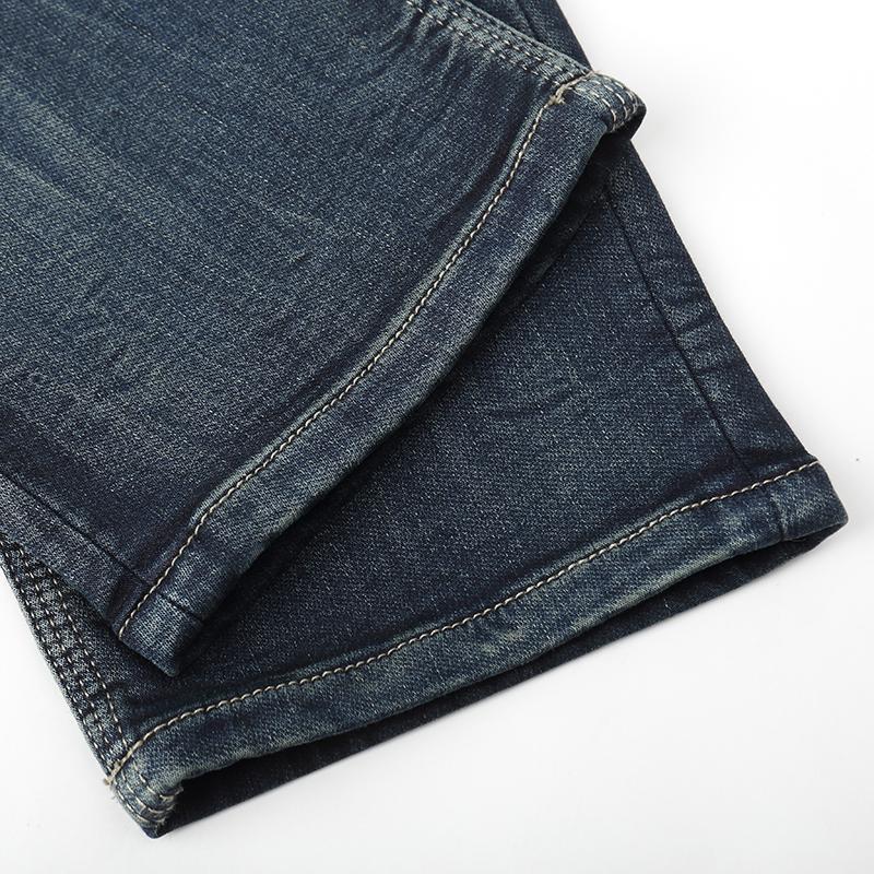 Изображение товара: 2022 новые весенние мужские повседневные джинсовые брюки синего цвета, брендовая одежда для мужчин, облегающие плиссированные джинсы, мужские брюки 169061