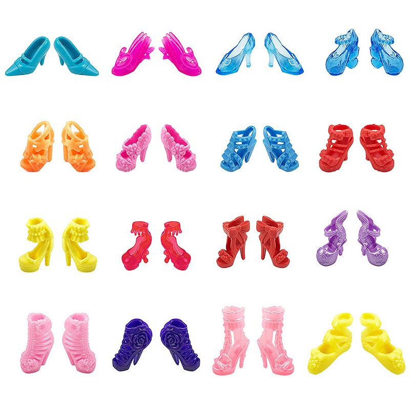 Изображение товара: 10 пар обуви для кукол аксессуары Смешанная обувь сандалии аксессуары для кукол 30 см игрушки для девочек DIY подарки