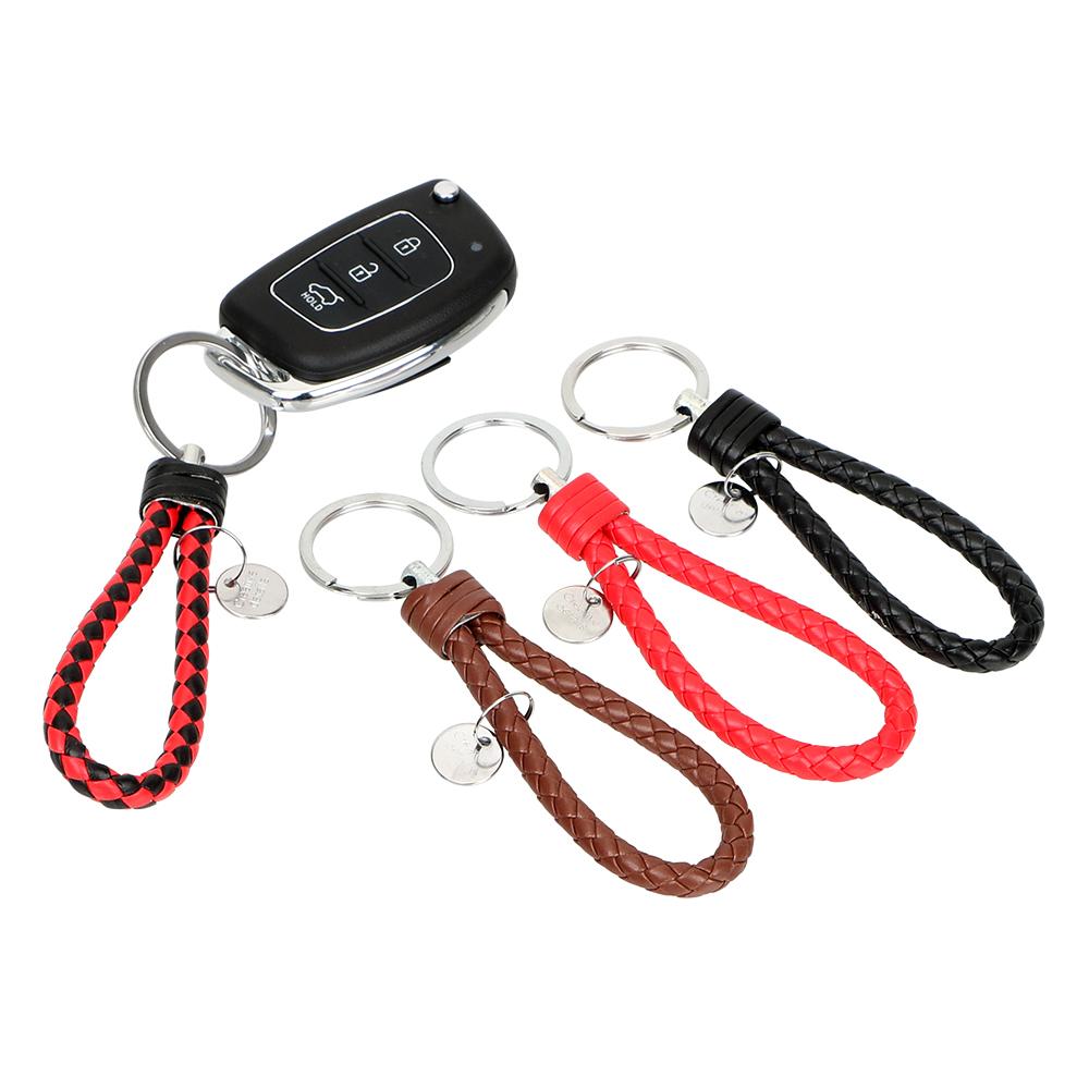Изображение товара: Автомобильные аксессуары LEEPEE, ручной кожаный брелок с веревкой, Подарочный автомобильный брелок, брелок с держателем для ключей, брелок для ключей