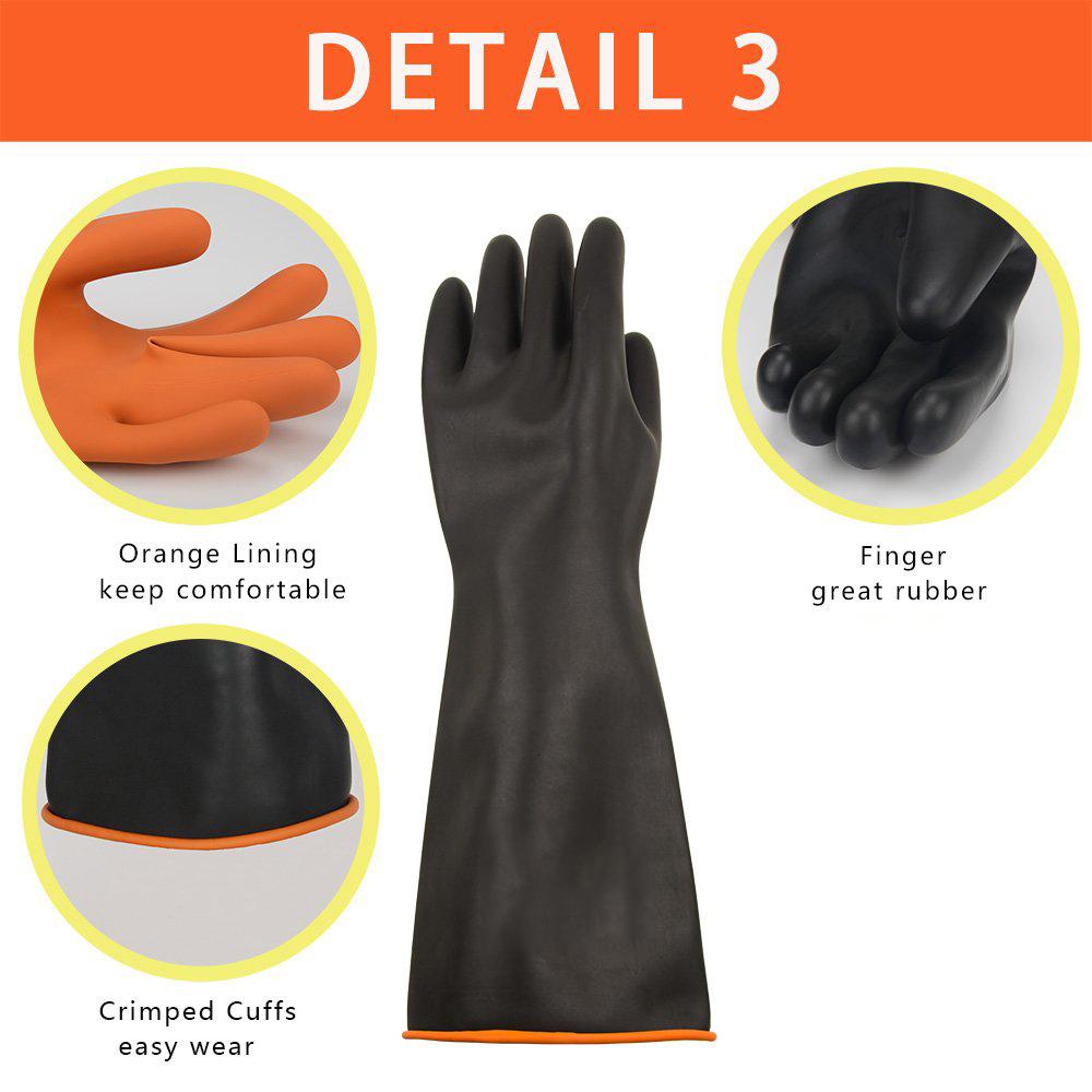 Изображение товара: Водонепроницаемые химически стойкие перчатки 1 пара, безопасные рабочие защитные сверхпрочные промышленные натуральные противоскользящие латексные перчатки