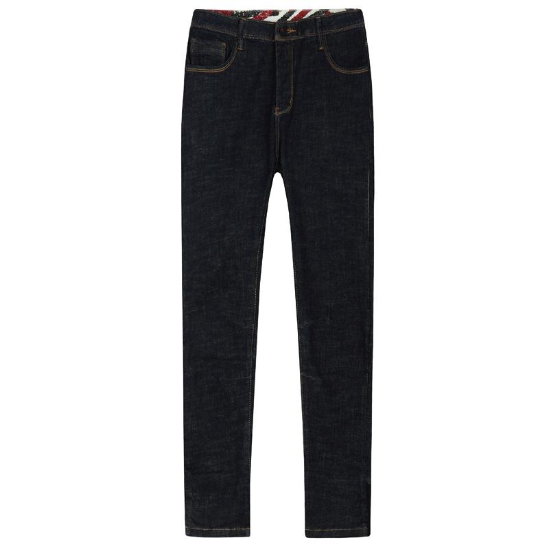 Изображение товара: 2022 новые весенние хлопковые Лоскутные однотонные синие мужские повседневные джинсовые брюки для зауженного кроя, Длинные мужские байкерские джинсы, одежда, обтягивающие брюки 6618