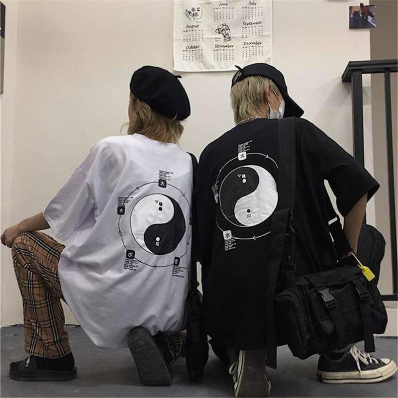 Изображение товара: Футболка Мужская/женская с принтом BF, свободная рубашка в стиле хип-хоп, Повседневная Уличная одежда в Корейском стиле, в стиле Харадзюку, на лето