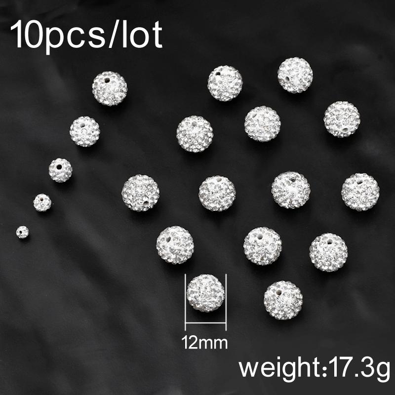 Изображение товара: Хит 10 шт 4 6 8 10 12 мм Стразы круглые полимерные глиняные бусины для браслета ожерелье серьги DIY хрустальный шар для изготовления ювелирных изделий