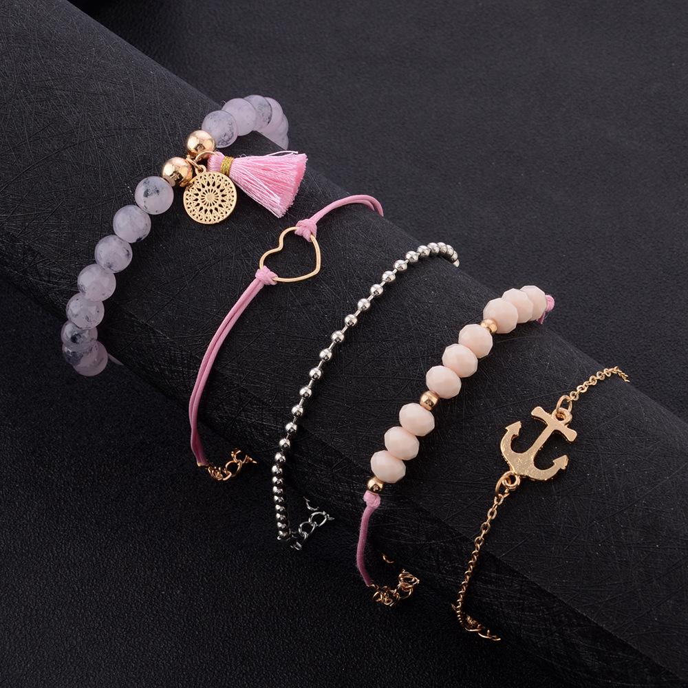 Изображение товара: 27 стилей новый дизайн браслет розовый Висячие бусины геометрические браслеты 2019 креативные винтажные модные ювелирные изделия Высокое качество ювелирные изделия