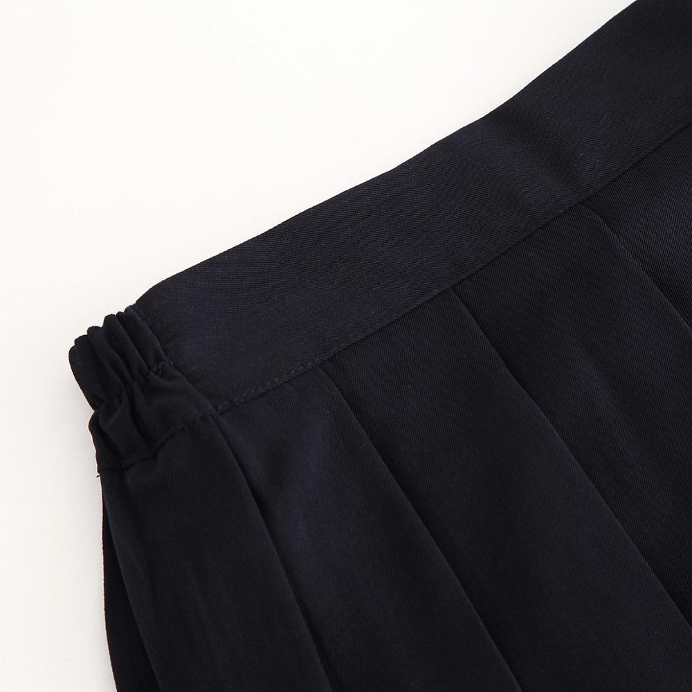 Изображение товара: Женская юбка в стиле ретро, темно-синяя плиссированная юбка с завышенной талией в стиле Харадзюку для студенток