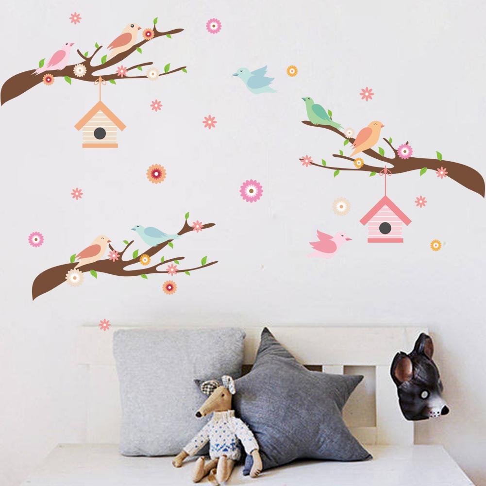 Изображение товара: Красочные Мультяшные совы, наклейки на стену, совы на дереве, домашний декор для детской комнаты, настенные наклейки для украшения детской комнаты