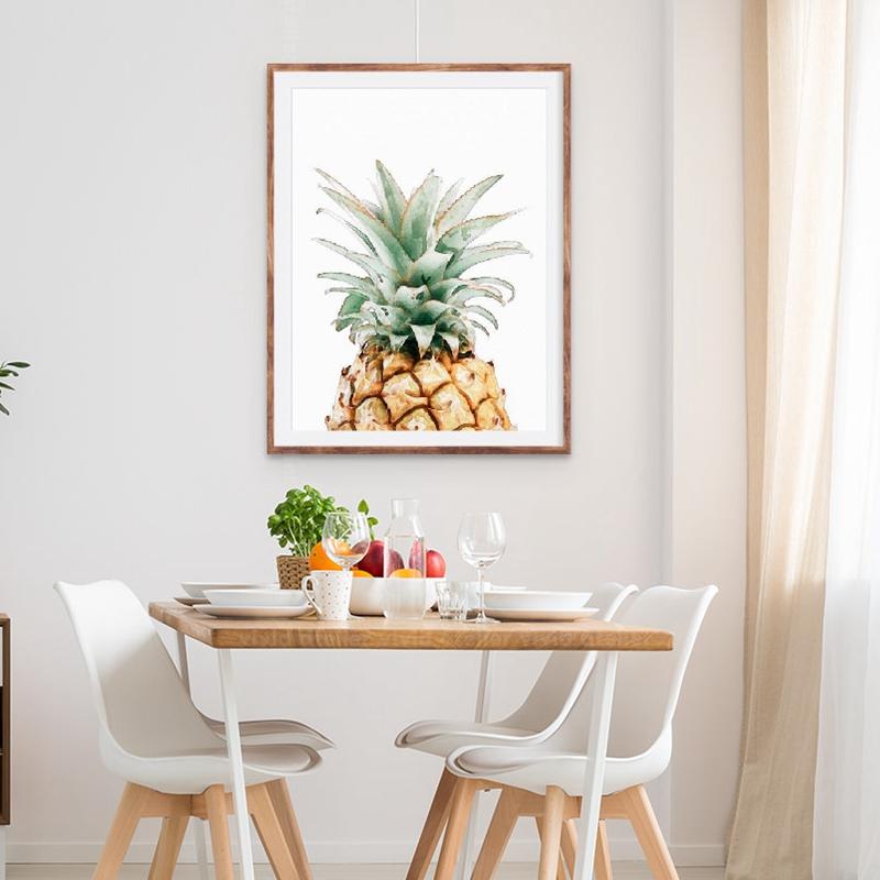 Изображение товара: Настенные художественные принты с ананасами, кухонный декор, тропическая акварель, ботаническое искусство, холст, живопись, Настенная картина, плакат, украшения для дома