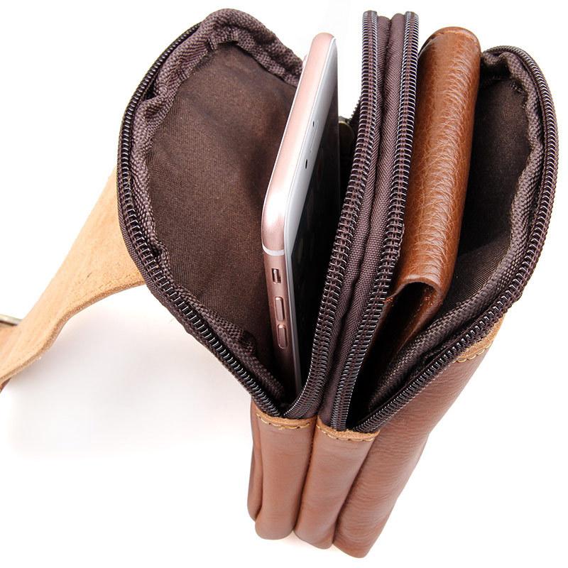 Изображение товара: Поясная сумка, мужские сумки из натуральной кожи, сумка для телефона с ремнем для денег
