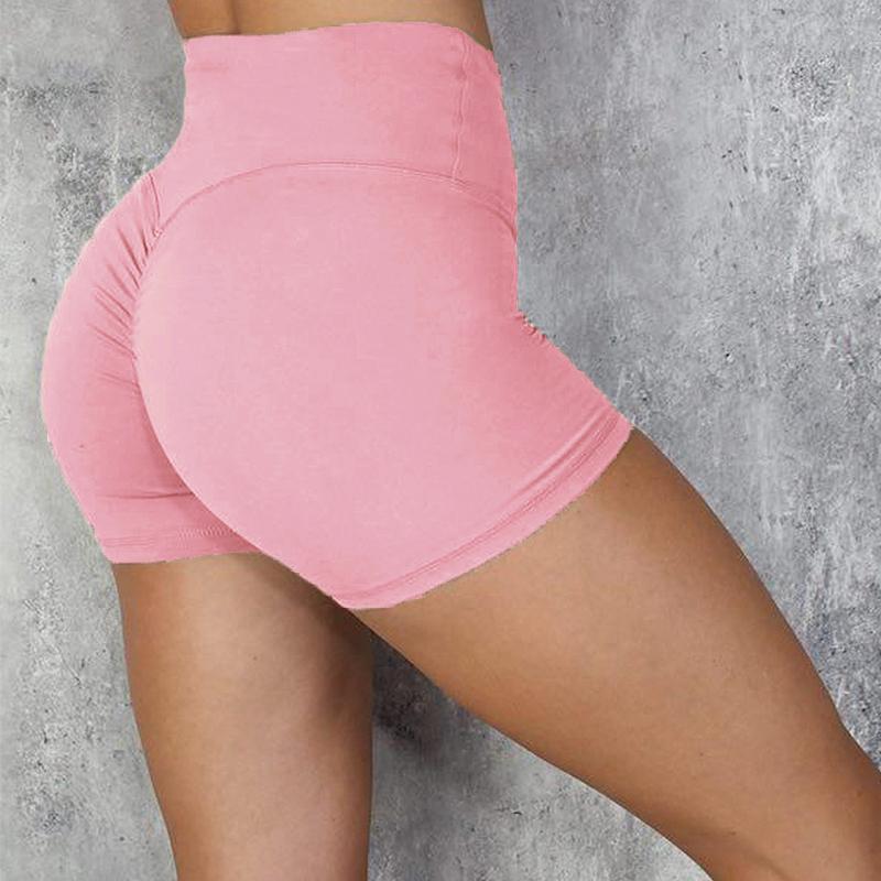 Изображение товара: Женские шорты для фитнеса HECATAL, шорты с высокой талией для йоги, быстросохнущие спортивные шорты для бега