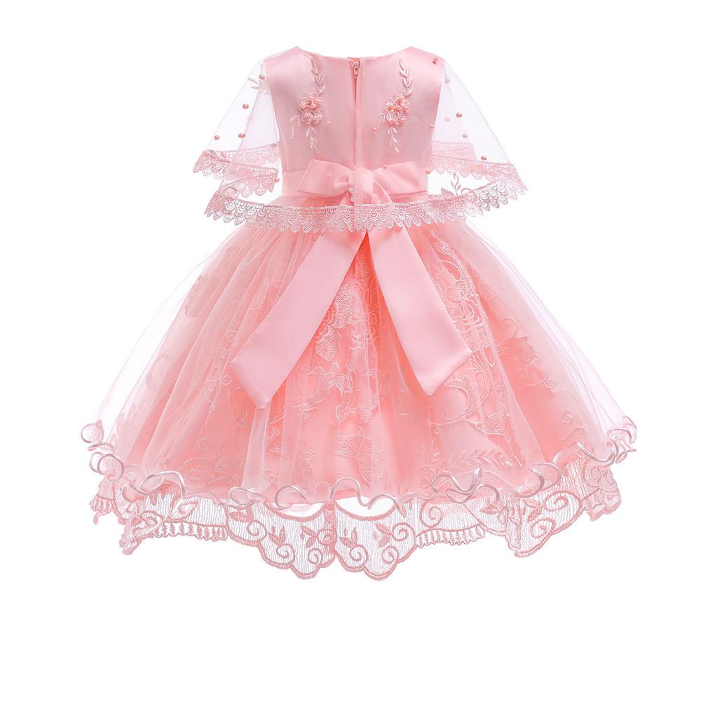 Изображение товара: BacklakeGirls New 2-10 Year Pink 2019 Children Tulle Pretty Princess Flower Girl Dresses With Beadings And Flower For Wedding