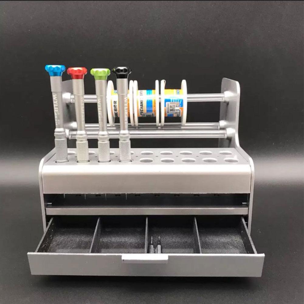 Изображение товара: Многофункциональные инструменты для ремонта мобильных телефонов коробка для хранения паяльная проволока Отвертка Пинцет электронные инструменты стол Пластиковый Органайзер