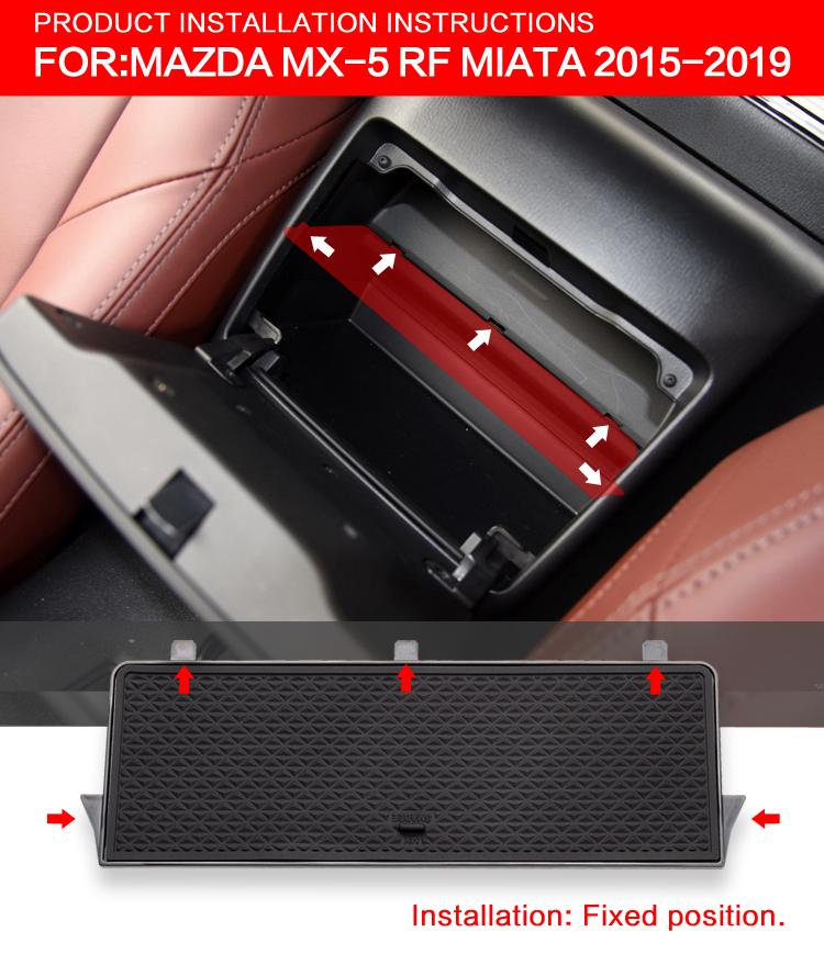 Изображение товара: Для MAZDA MX-5 RF MIATA 2015-2019, автомобильный перчаточный ящик, внутренняя коробка для хранения, черный центральный ящик для хранения