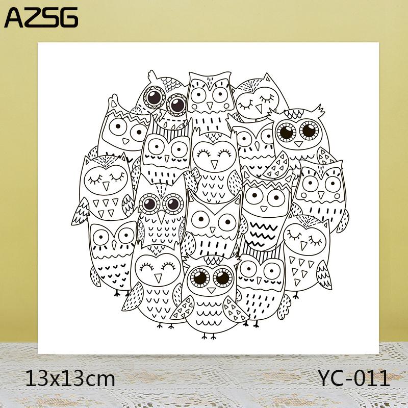 Изображение товара: Прозрачные штампы/уплотнения AZSG с изображением милой совы для скрапбукинга своими руками/изготовления карт/декоративные силиконовые штампы для альбомов