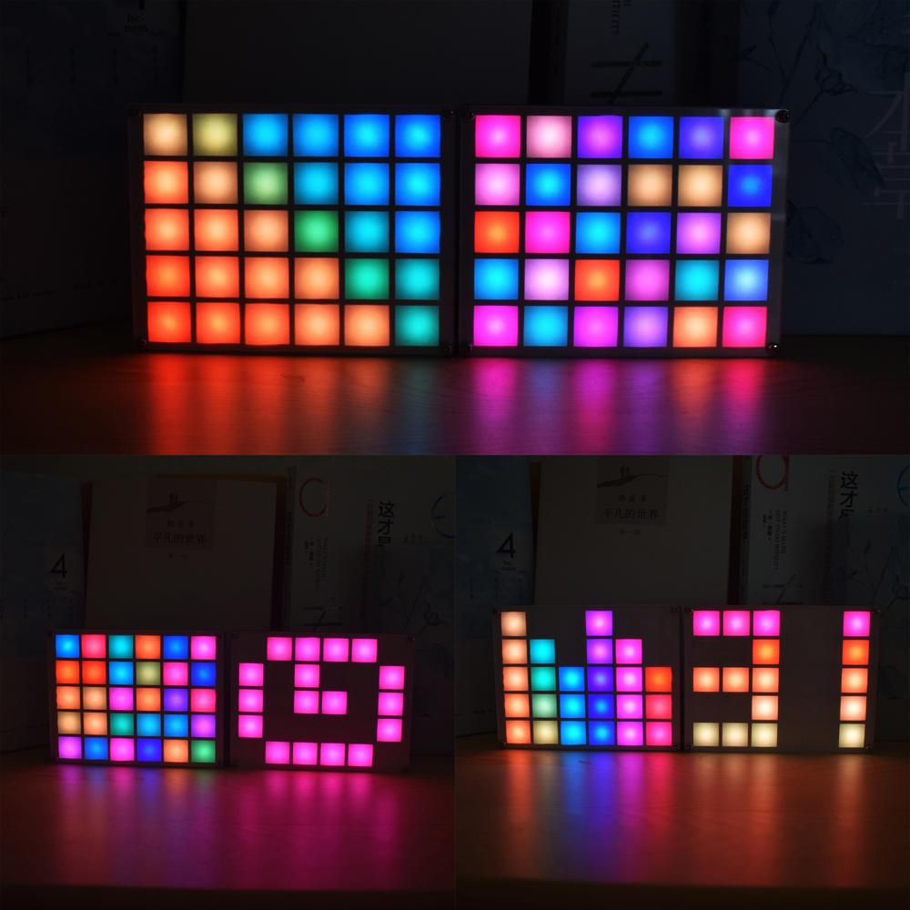 Изображение товара: DIY Многофункциональный светодиодный крутой музыкальный спектр RGB цветная палитра часы набор для самостоятельной сборки светодиодный комплект