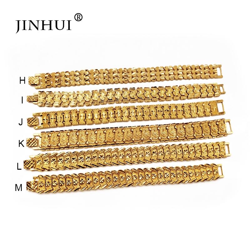 Изображение товара: Jin Hui Модный Новый Африканский Эфиопский золотой цвет мужской браслет для женщин украшение для вечерние роскошные подарки для друзей Дубайский браслет ювелирные изделия
