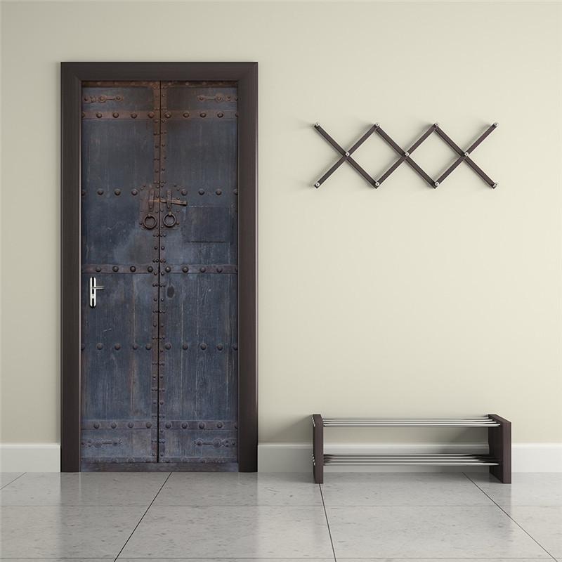 Изображение товара: Железная дверь спальня самоклеющиеся 3D наклейки на стену 38,5x200 см двери гостиной Декор наклейки украшение дома