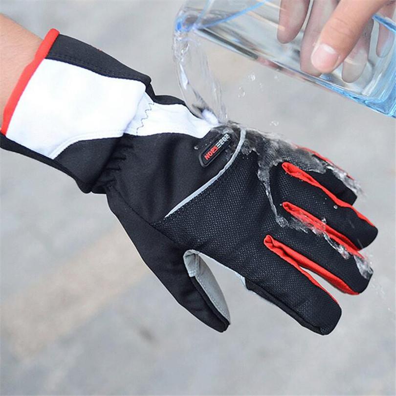 Изображение товара: Плотные велосипедные перчатки с пальцами, теплые флисовые Новые Зимние непромокаемые высококачественные теплые велосипедные перчатки, мужские ветрозащитные перчатки