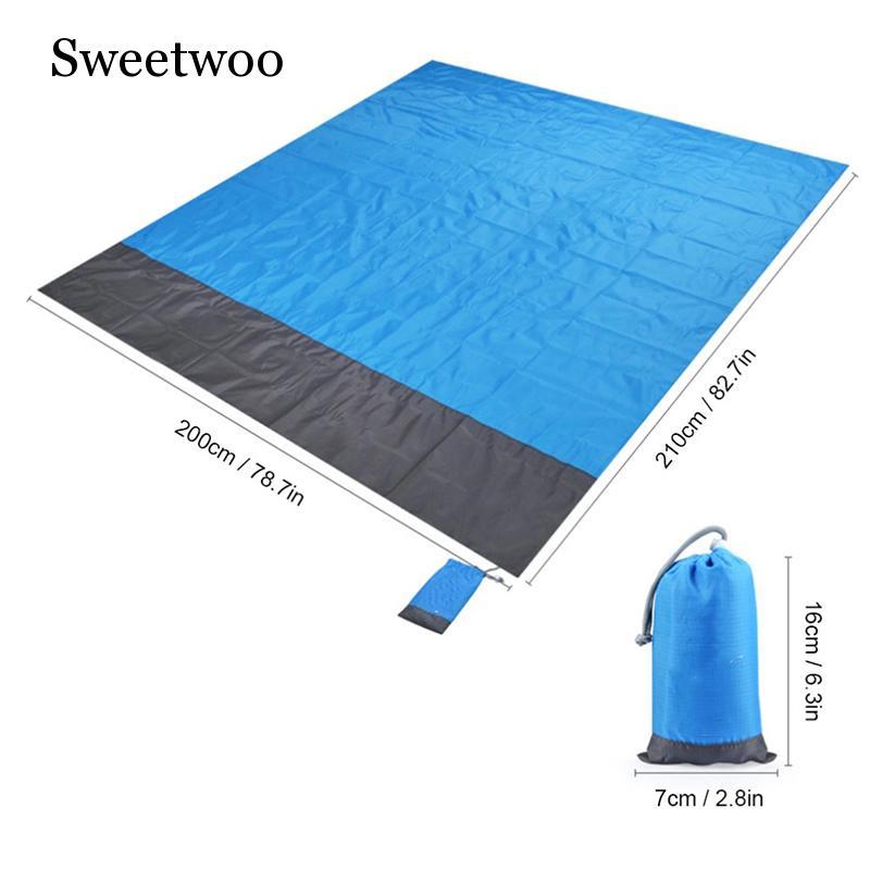 Изображение товара: 2 м * 2 м водонепроницаемый Пляжный коврик, плед, уличный портативный коврик для пикника, напольный коврик для кемпинга, матрас, уличный коврик для кемпинга и пикника, одеяло