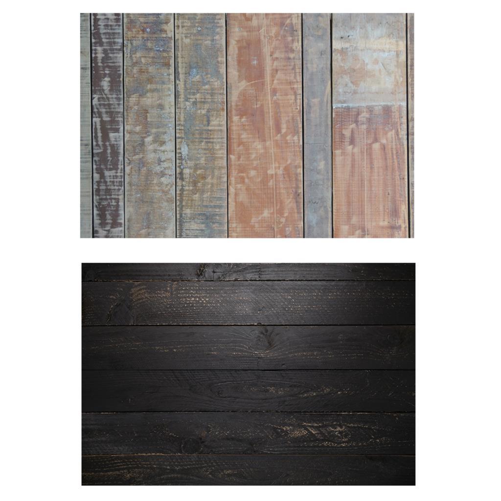 Изображение товара: Двусторонний фон для фотосъемки с изображением коричневого дерева и цемента, винтажный фон в деревенском стиле для фотосъемки еды
